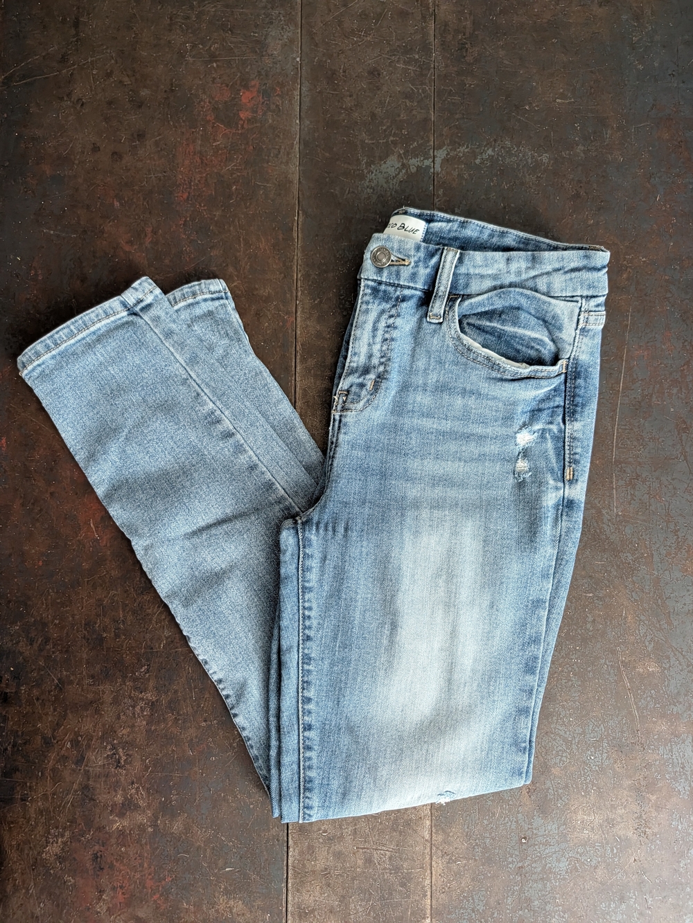 Studio Blue Light Wash Distressed Skinny Jeans - Size 28